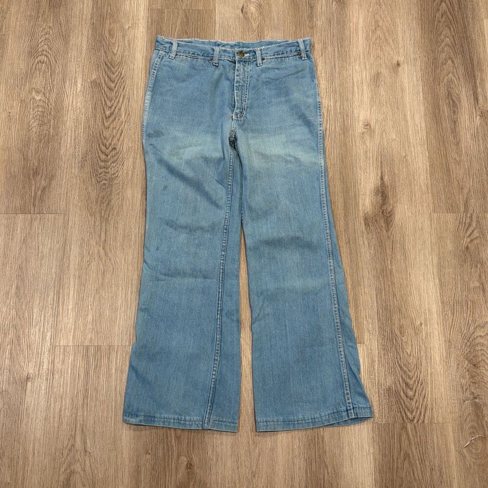 Vintage 70s Hang Ten Sanforized Bell Bottoms Flared Jeans Women's Size 32x29